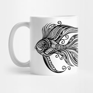 Black and White Print of Exotic Fish Mug